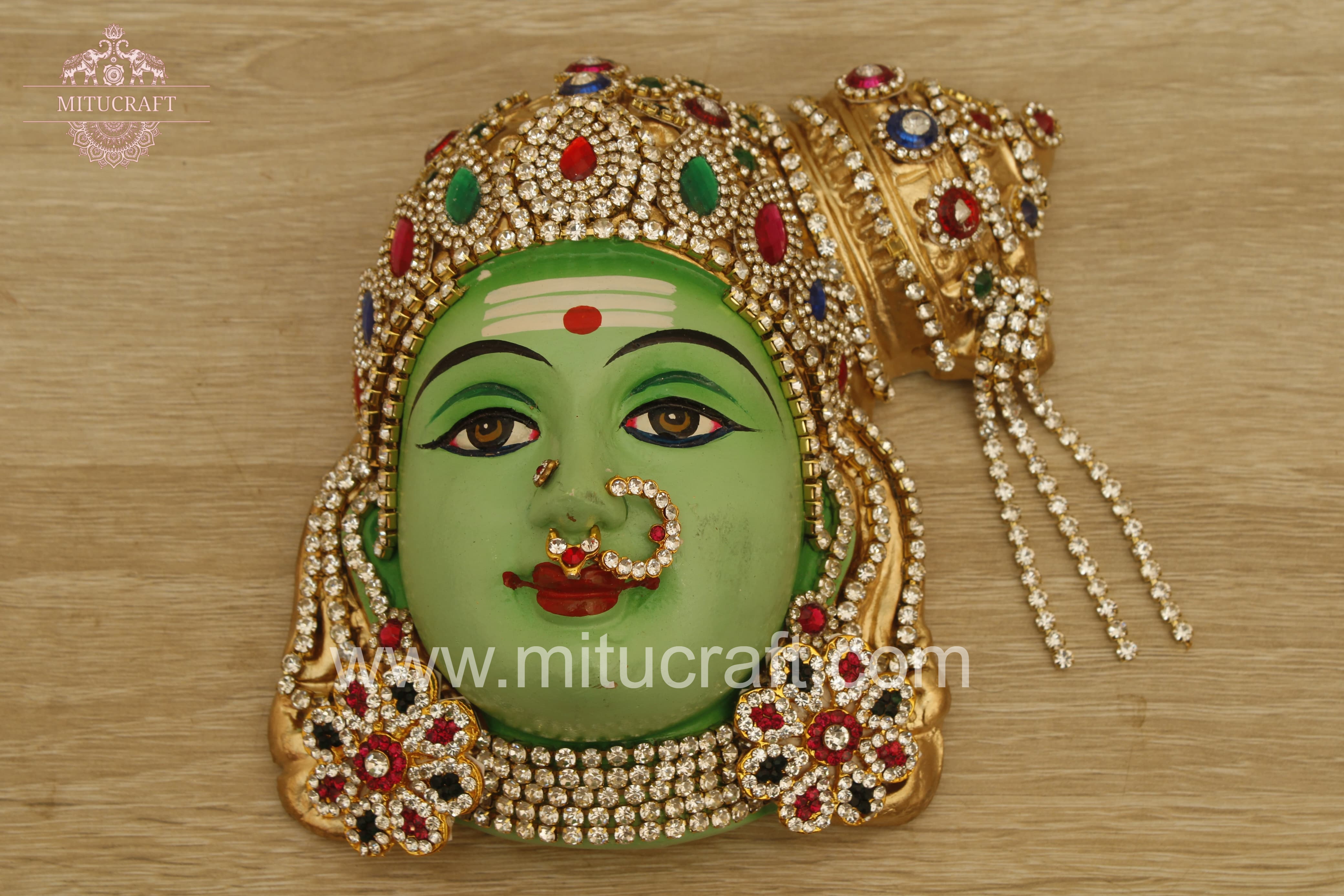 Meenakshi Amman Face Paper Mesh Mitucraft meenakshi-amman-face-paper-mesh-mitucraft